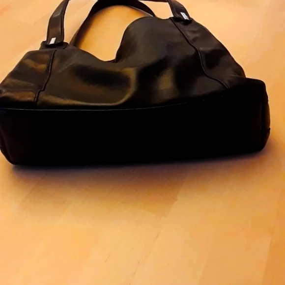 Vintage 90s 100% Leather Nine West Black Shoulder Bag - Picture 6 of 15